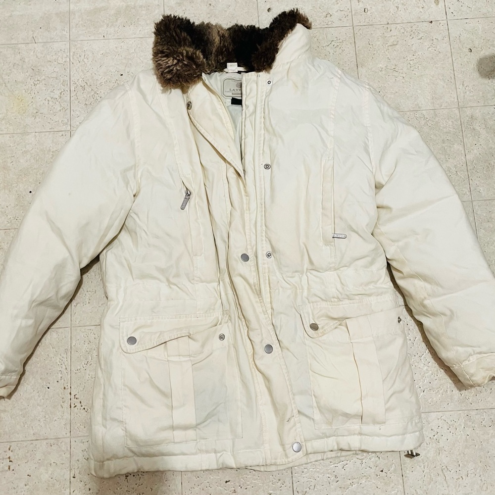 Ralph Lauren Traditional Winter Goods Supply Womens Fur Down Jacket Size Medium